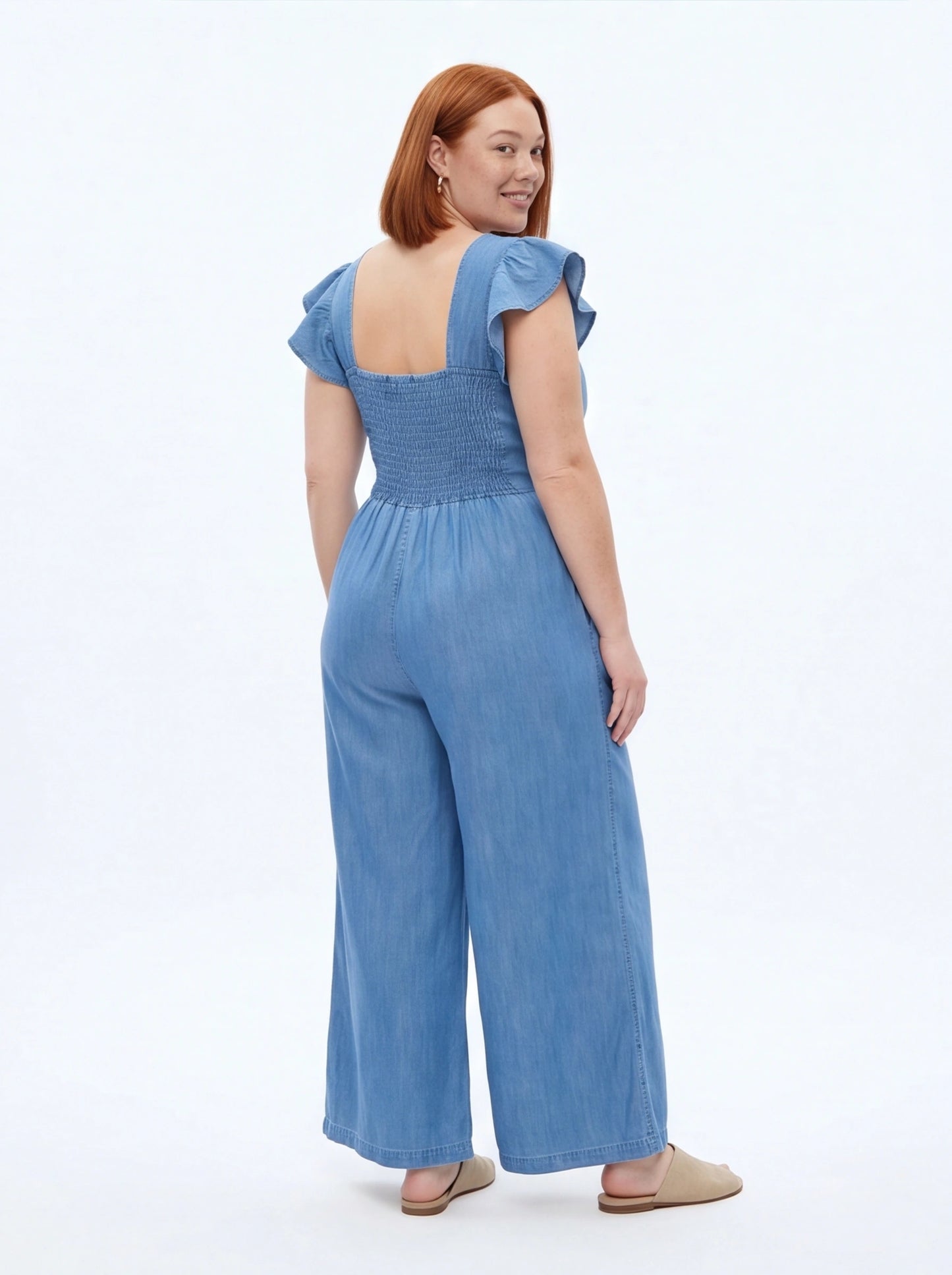 Chic Casual Wide-Leg Jumpsuit with Adjustable Straps & Pockets