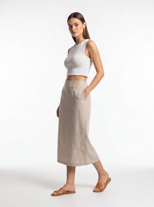 Stylish White Sleeveless Crop Top with Soft Fabric and Tailored Fit by Jamota T-Shirts T-Shirts