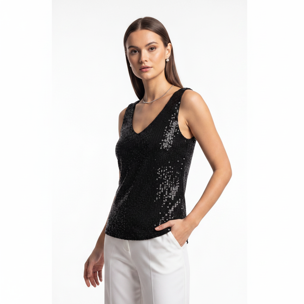 Elegant Shimmering Sequin Top with Comfortable Fit and Stylish Design by Jamota Clothing Tops Women’s Tops