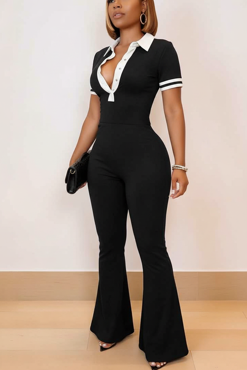 Elegant Flared Leg Jumpsuit for Women | Comfortable Fit & Versatile St by Jamota One-Pieces Women's Jumpsuits