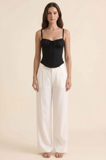 Elegant Structured Corset Cami Top with Adjustable Straps & Breathable by Jamota Tank Tops Camisoles