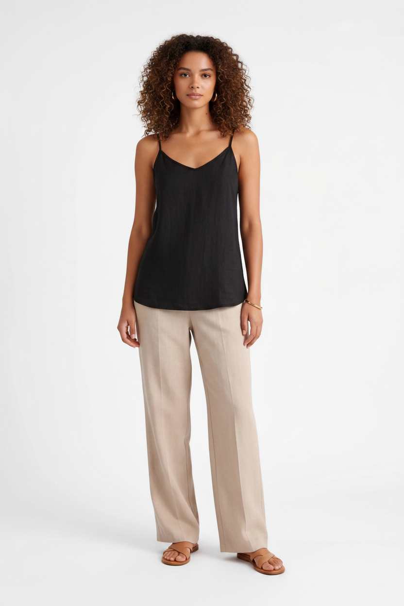 Chic Lightweight Linen Tank Top | Breathable Fabric & Versatile Design by Jamota Tank Tops Shirts & Blouses