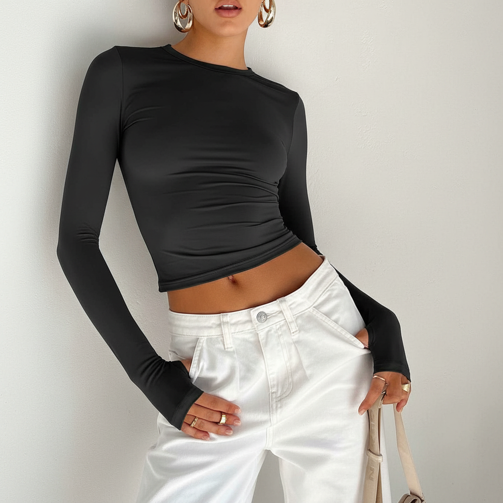 Modern Comfortable Crop Top with Breathable Fabric and Stylish Design by Jamota Crop Tops Crop Tops
