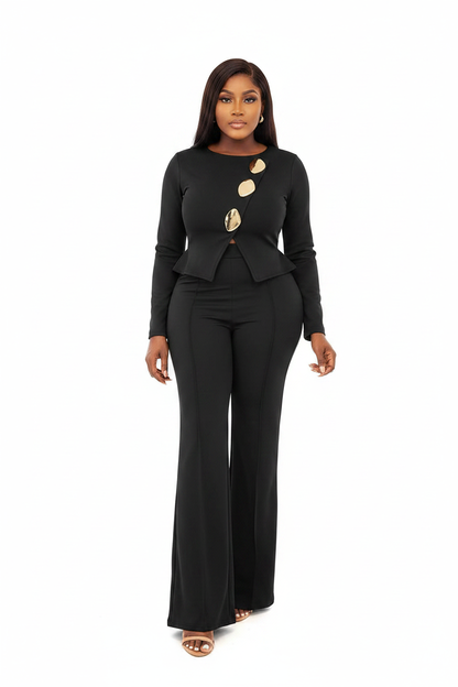 Elegant Stylish Jumpsuit with Pockets & Comfortable Fit for Commuting by Jamota One-Pieces Jumpsuits