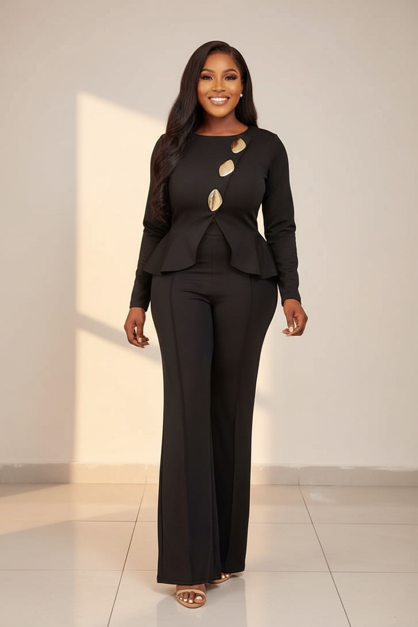 Elegant Stylish Jumpsuit with Pockets & Comfortable Fit for Commuting by Jamota One-Pieces Jumpsuits