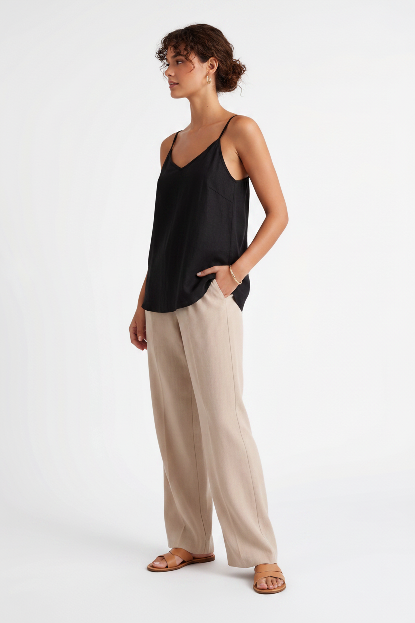 Chic Lightweight Linen Tank Top | Breathable Fabric & Versatile Design by Jamota Tank Tops Shirts & Blouses