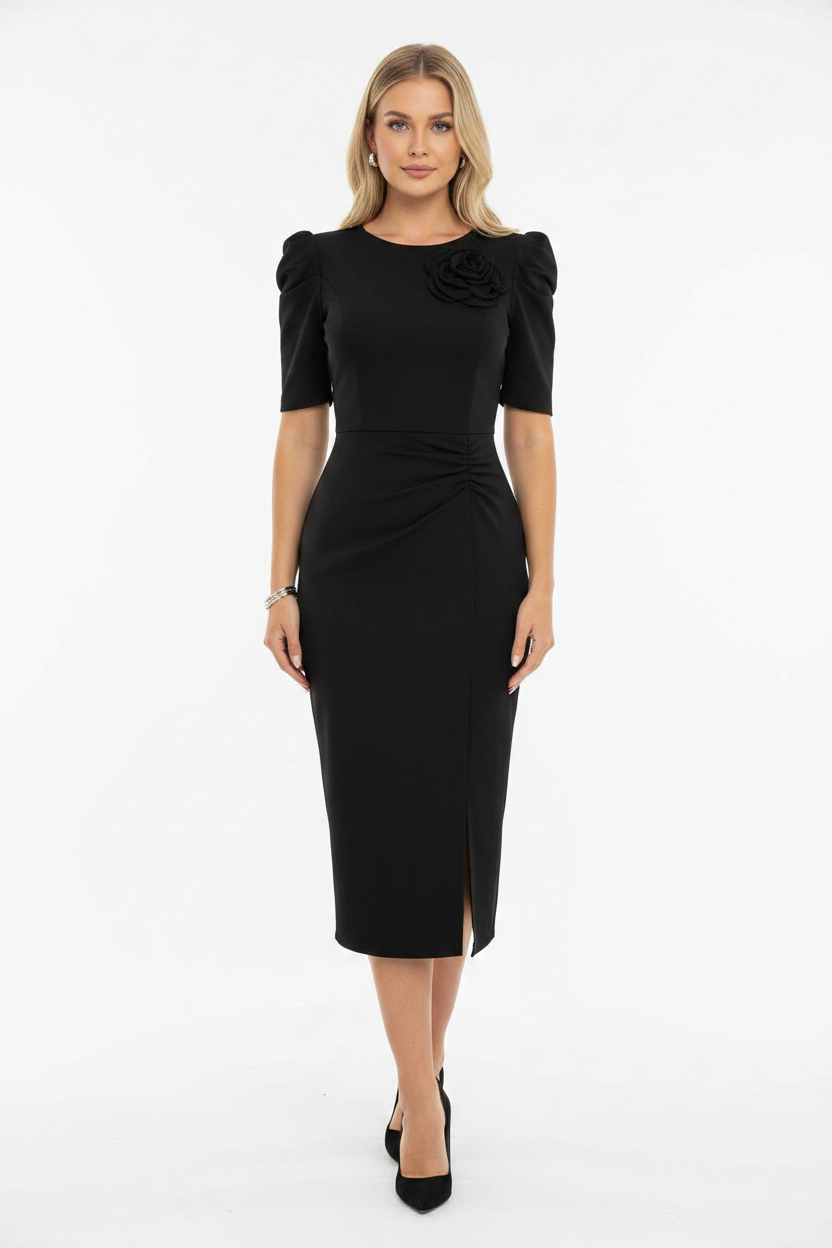 Chic Floral Bodycon Cocktail Dress with Elegant Fit and Stretch Fabric by Jamota Dresses Casual Dresses