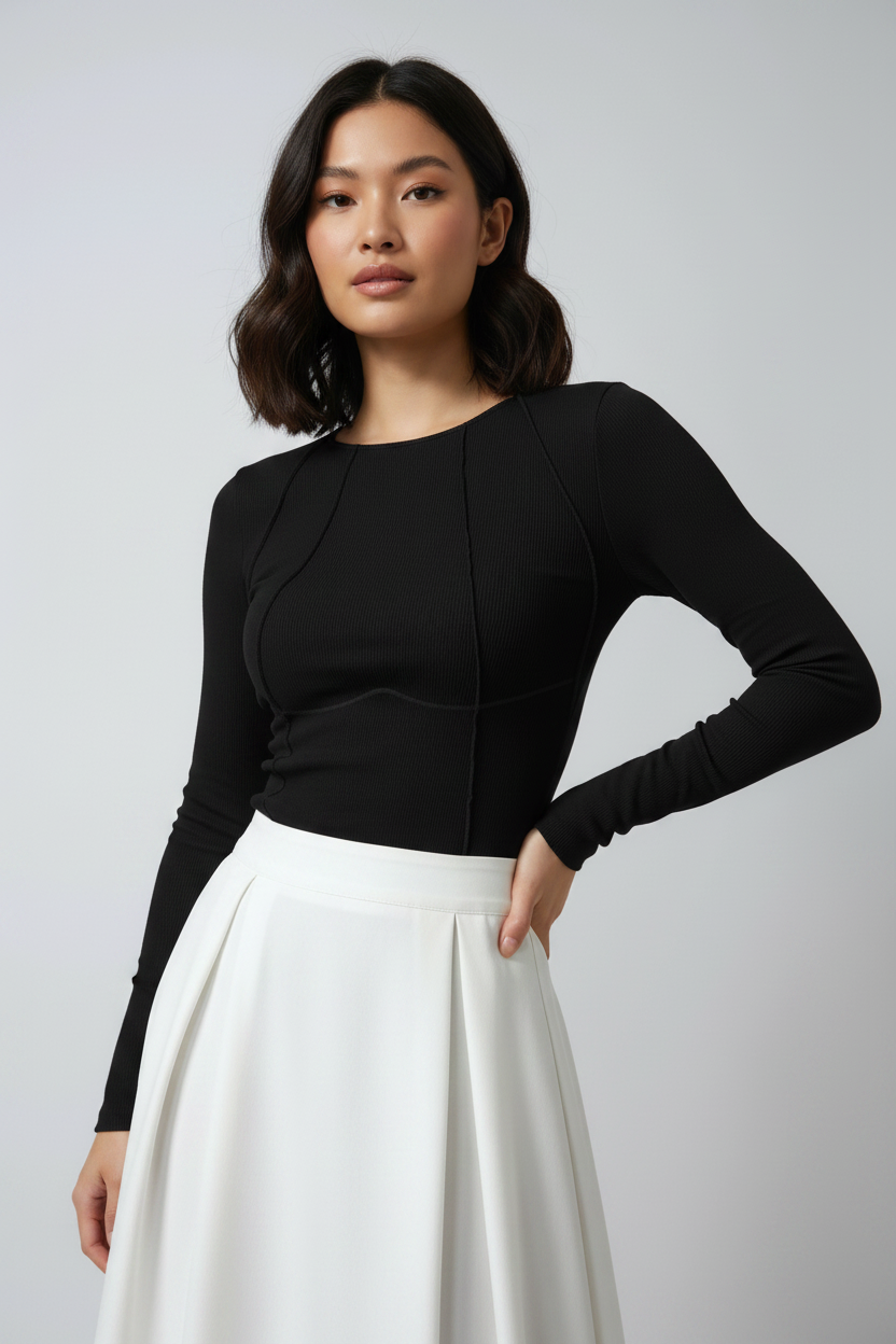 Stylish Fitted Long Sleeve Women's Top | Soft Fabric & Perfect Fit by Jamota Clothing Tops Long Sleeve Tops