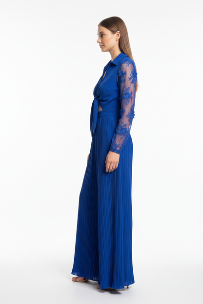 Elegant Blue Jumpsuit for Women | Tailored Fit & Comfortable Fabric - Jamota