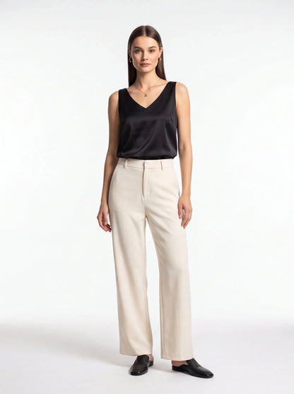 Chic Lightweight Draped Tank Top with Elegant Flow and Versatile Style