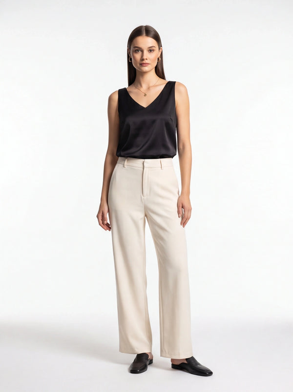 Chic Lightweight Draped Tank Top with Elegant Flow and Versatile Style