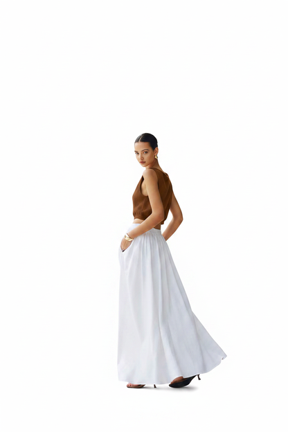 Stylish White Sleeveless Crop Top with Soft Fabric and Tailored Fit by Jamota Tank Tops T-Shirts