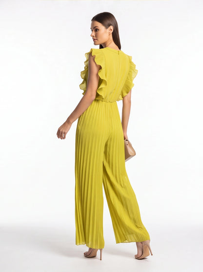 Lightweight Wide-Leg Jumpsuit with Pockets by Jamota One-Pieces Jumpsuits