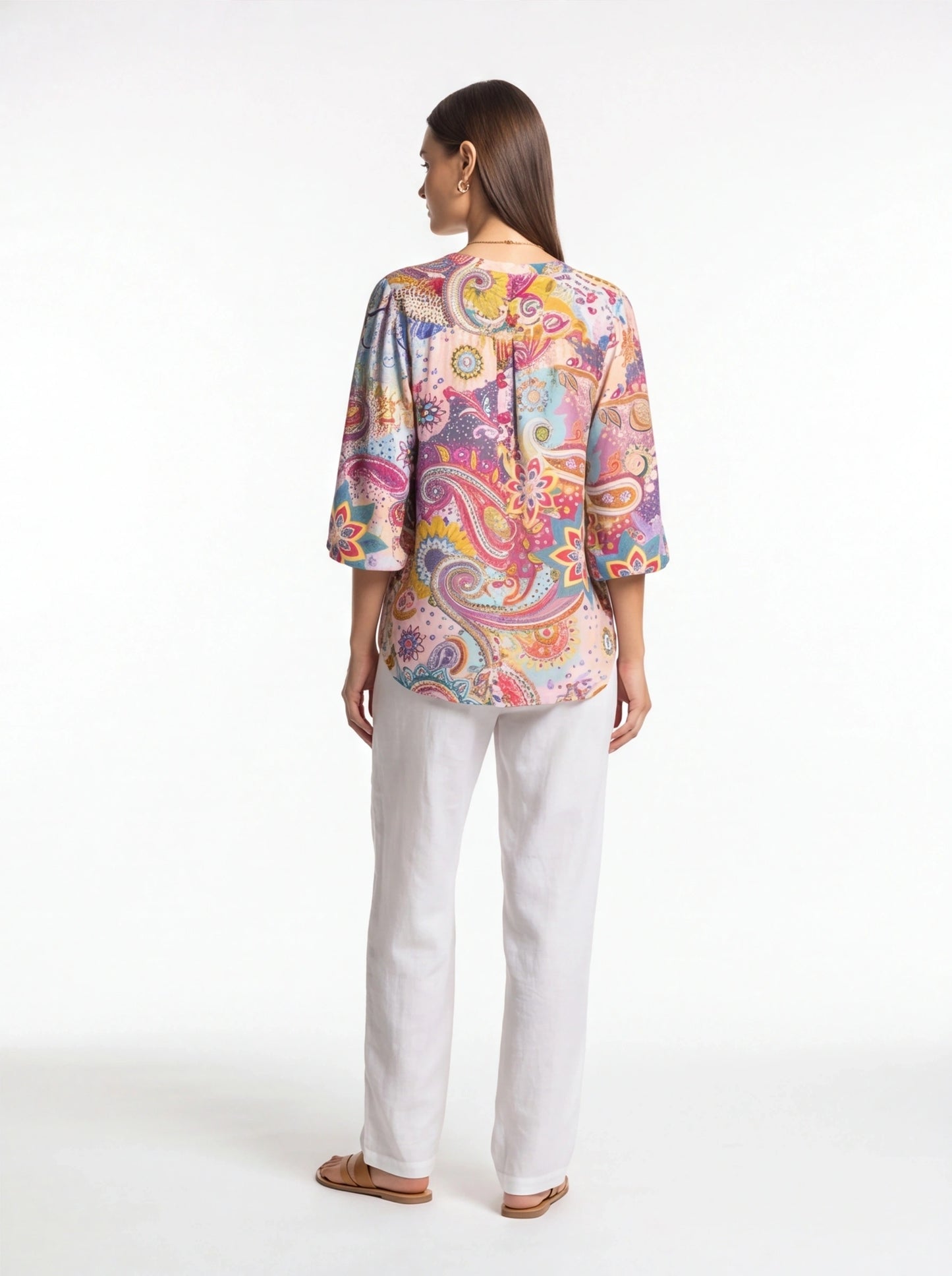Floral Print Casual Blouse with Soft Fabric and Relaxed Fit by Jamota Blouses Women's Tops