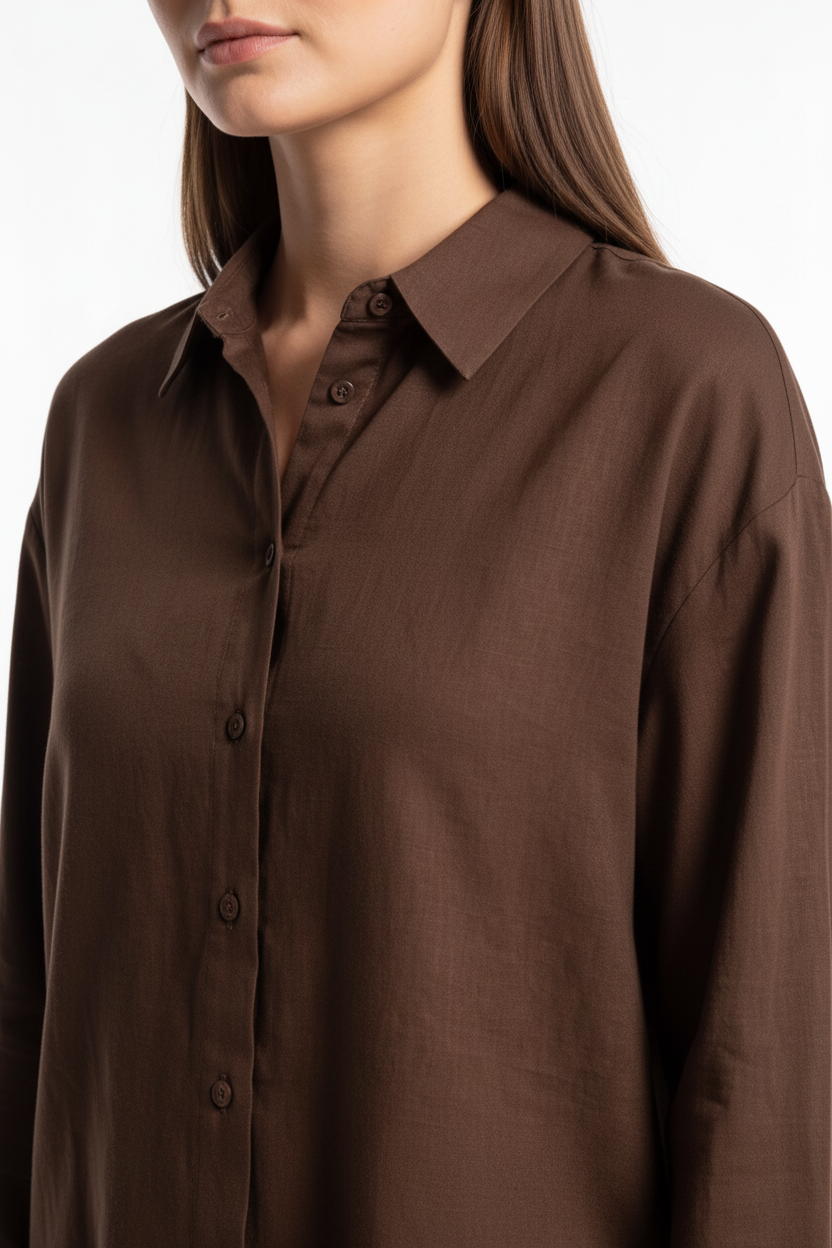 Elegant Relaxed Button Blouse with Soft Fabric and Versatile Fit by Jamota Blouses Blouses