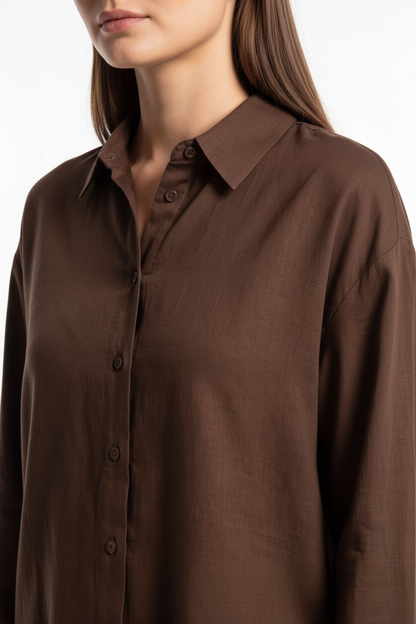 Elegant Relaxed Button Blouse with Soft Fabric and Versatile Fit by Jamota Blouses Blouses