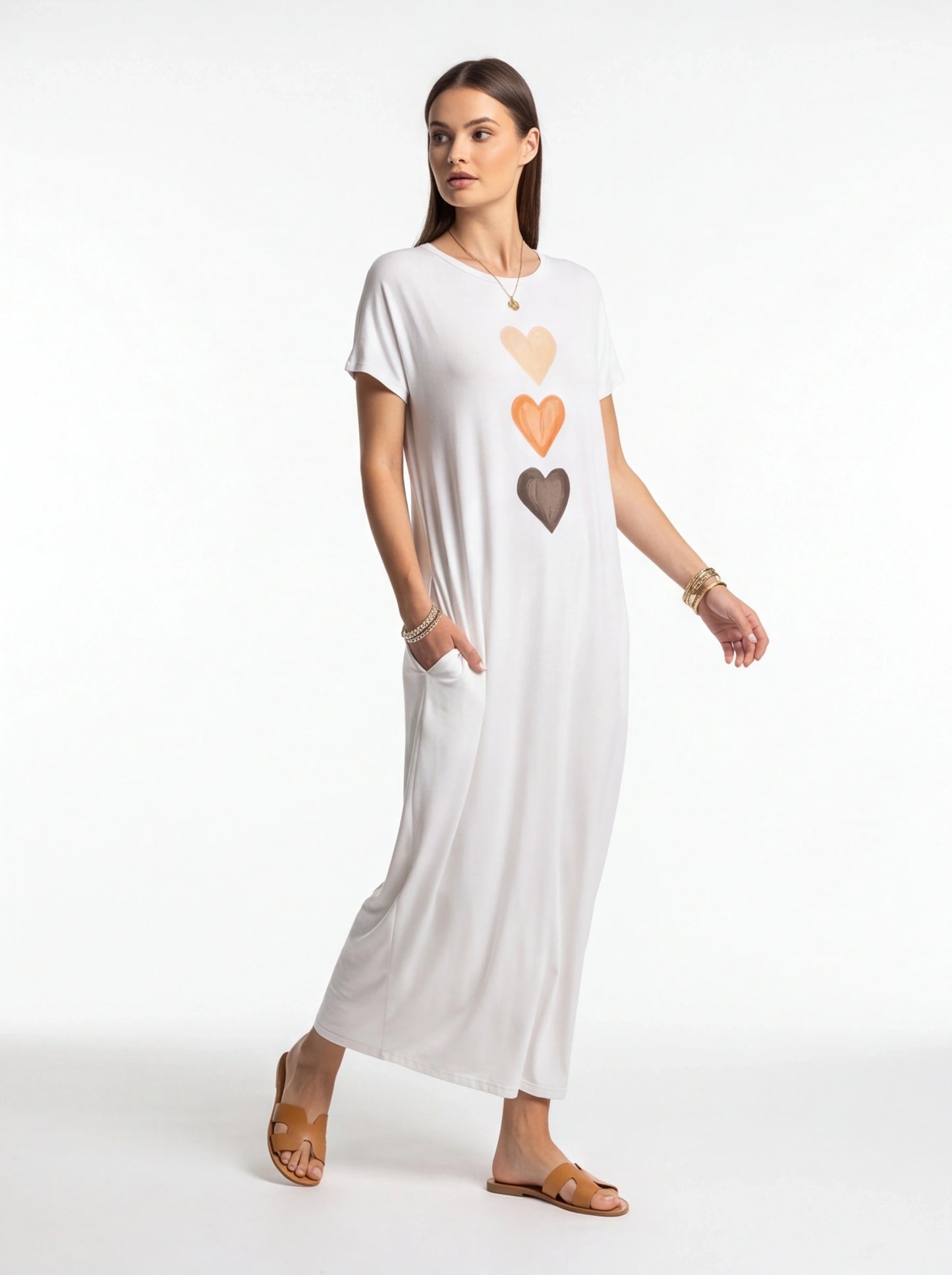 Stylish Relaxed Maxi Dress with Adjustable Straps and Pockets - Jamota