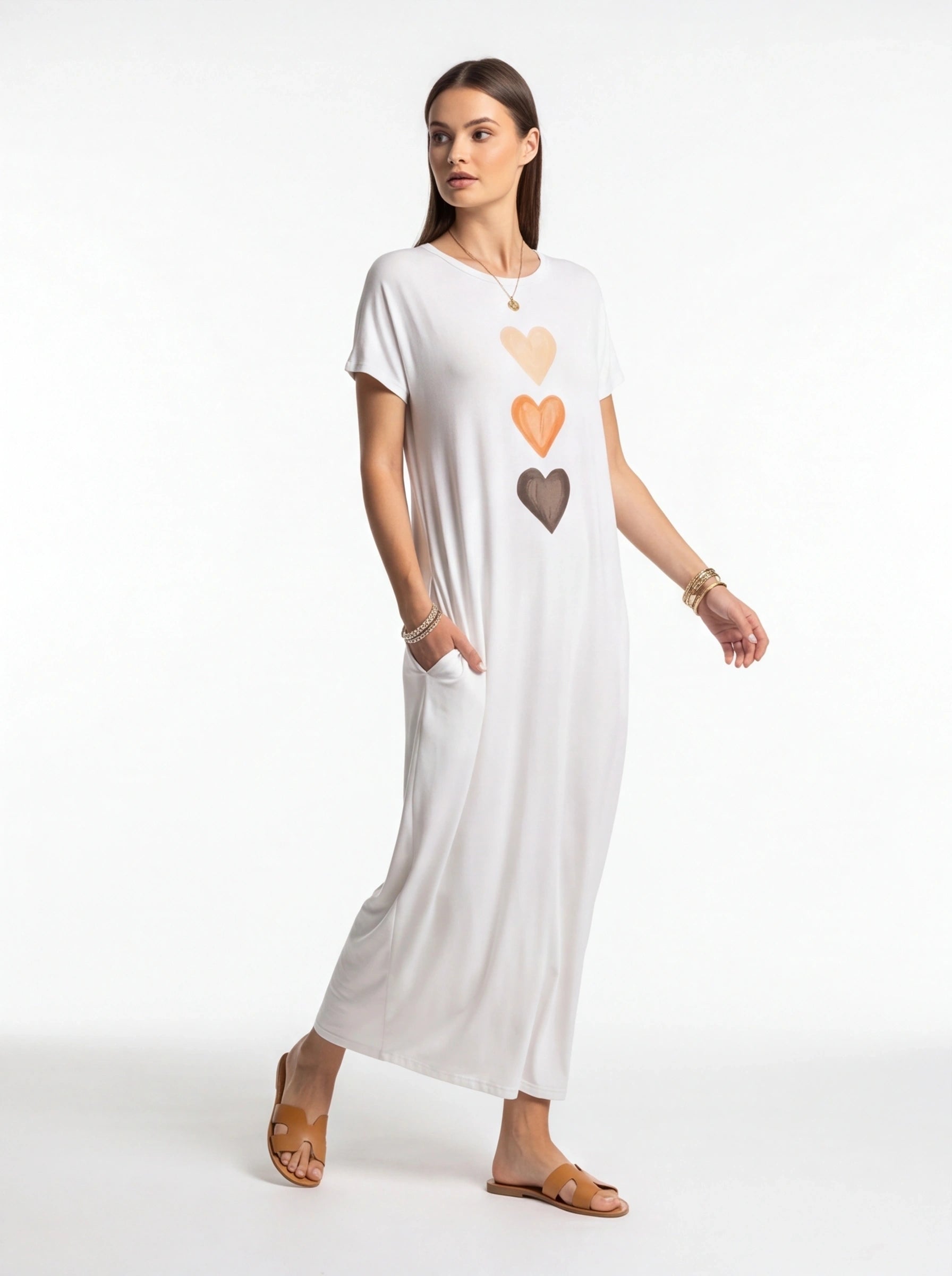 Stylish Relaxed Maxi Dress with Adjustable Straps and Pockets - Jamota