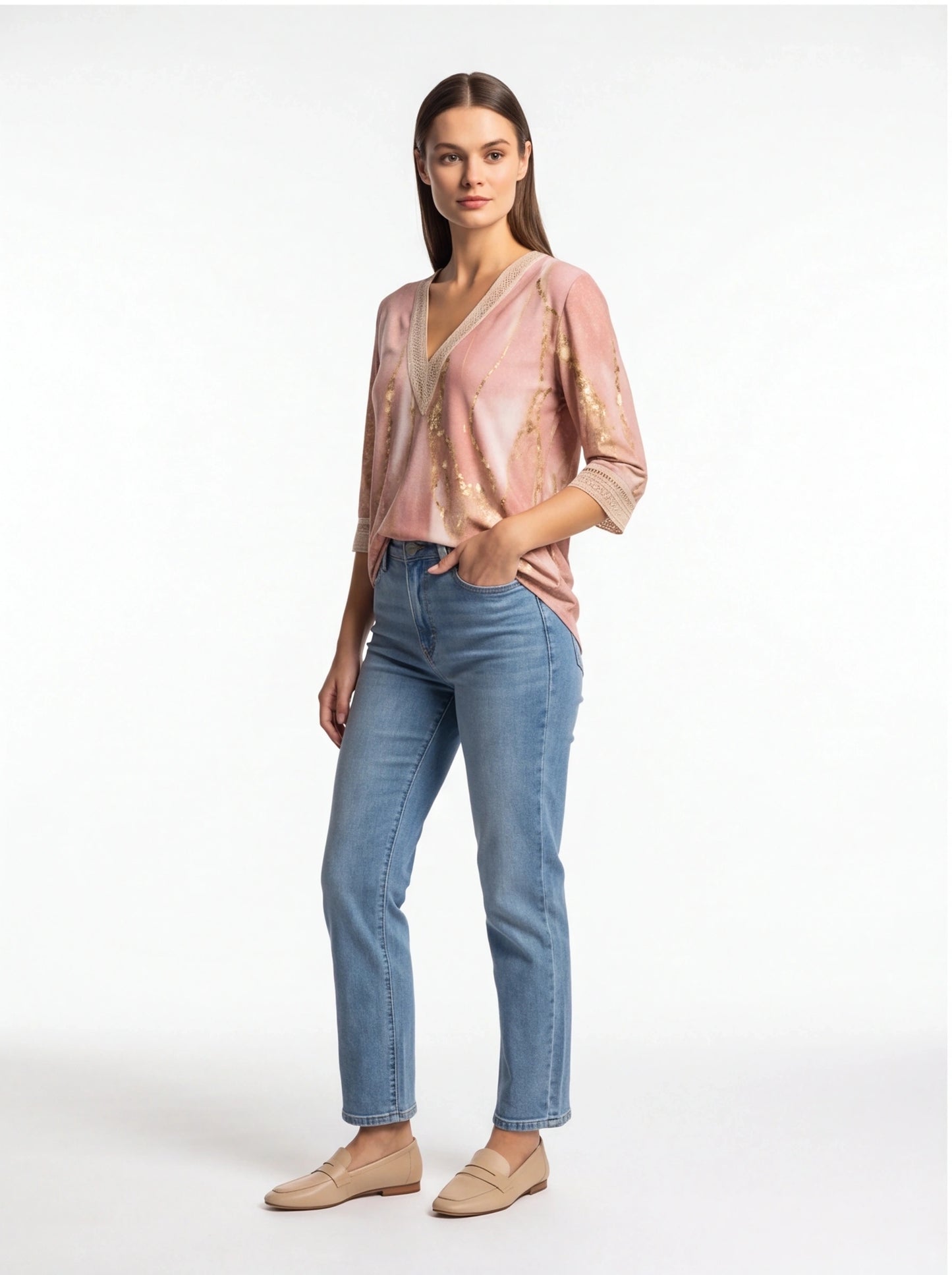 Elegant Ruffled Long Sleeve Blouse with Soft Fabric & Classic Fit
