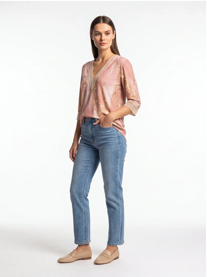 Elegant Ruffled Long Sleeve Blouse with Soft Fabric & Classic Fit