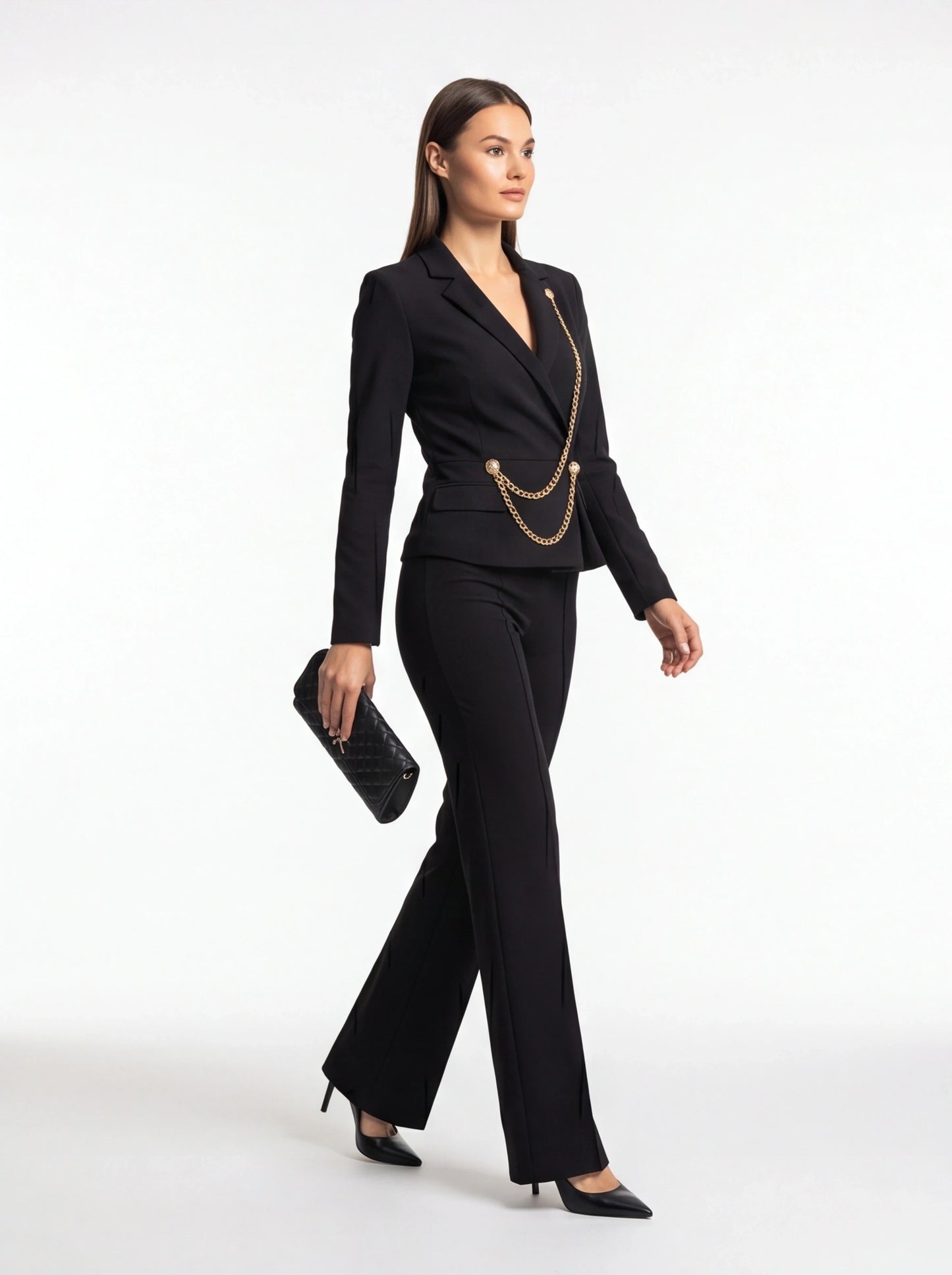 Elegant Black Jumpsuit for Women with Pockets and Adjustable Straps by Jamota One-Pieces Women's Jumpsuits