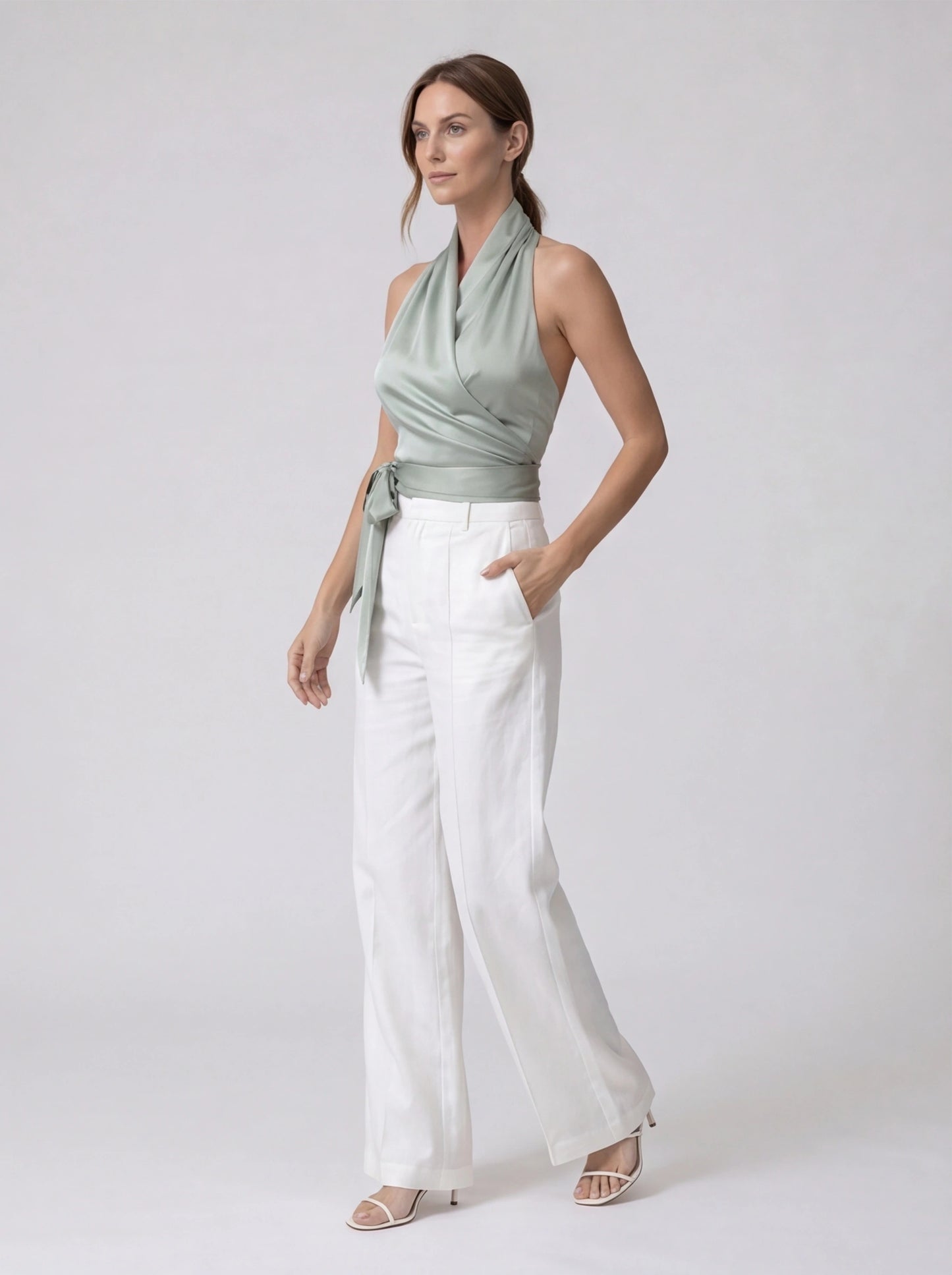 Elegant Minimal Halter Neck Top with Adjustable Straps and Breathable by Jamota Clothing Tops Women's Tops