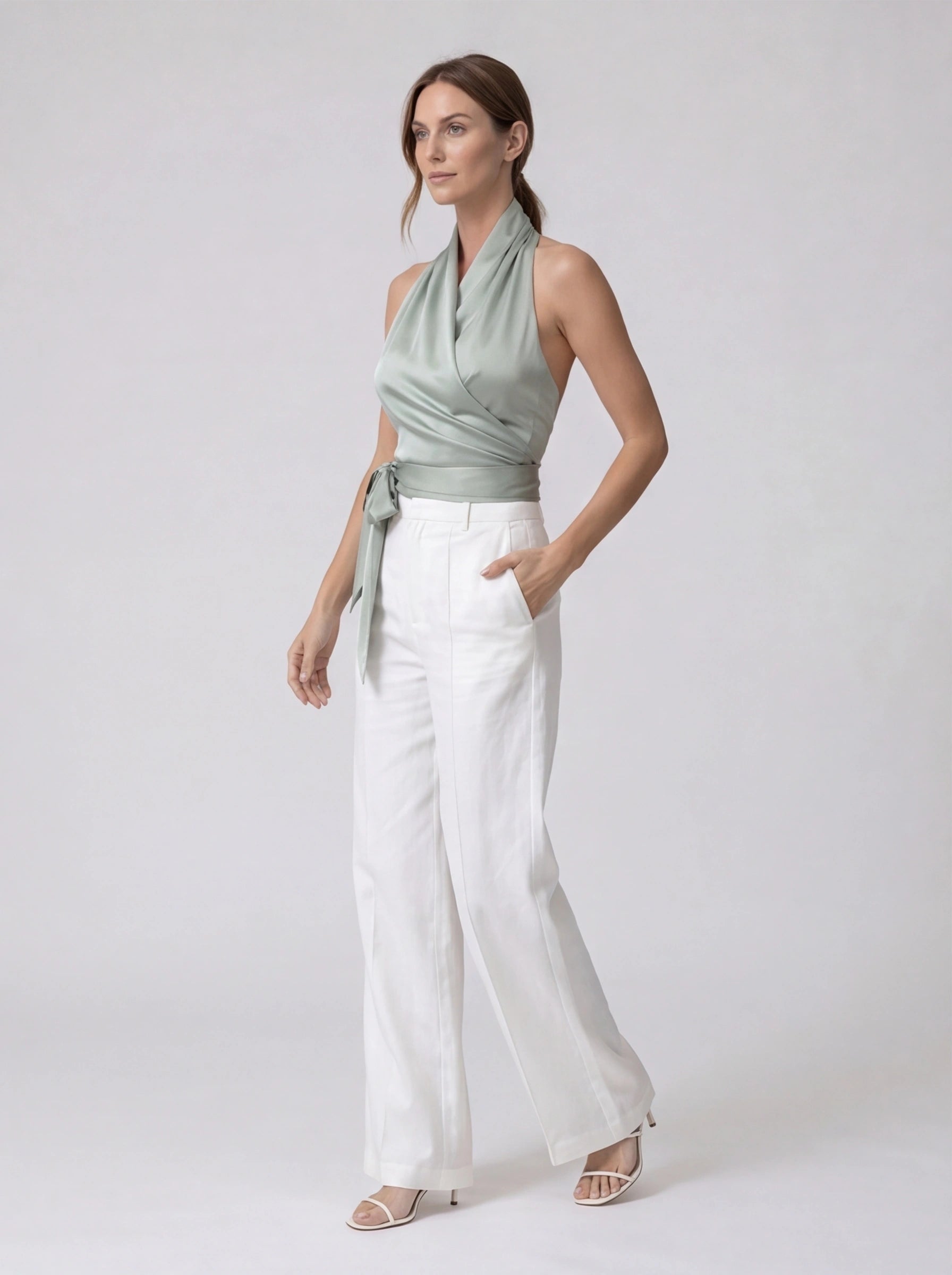 Elegant Minimal Halter Neck Top with Adjustable Straps and Breathable by Jamota Clothing Tops Women's Tops