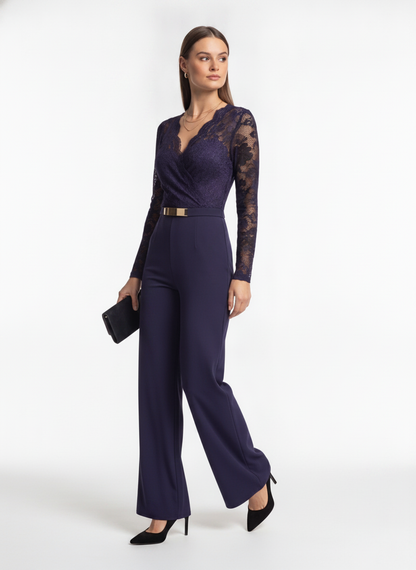 Elegant Professional Women's Jumpsuit with Pockets & Adjustable Straps - Jamota