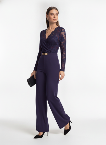 Elegant Professional Women's Jumpsuit with Pockets & Adjustable Straps - Jamota