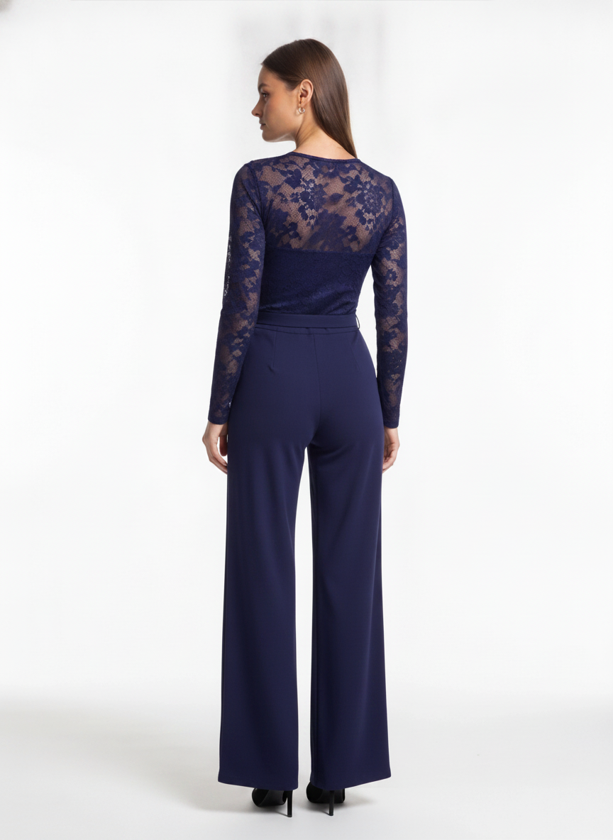 Elegant Professional Women's Jumpsuit with Pockets & Adjustable Straps - Jamota
