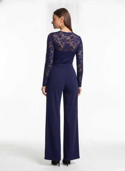 Elegant Professional Women's Jumpsuit with Pockets & Adjustable Straps - Jamota