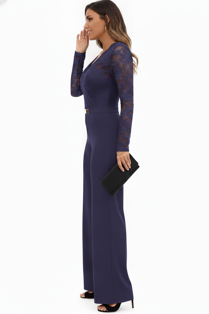 Elegant Professional Women's Jumpsuit with Pockets & Adjustable Straps - Jamota