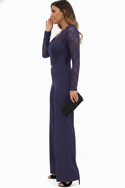 Elegant Professional Women's Jumpsuit with Pockets & Adjustable Straps - Jamota