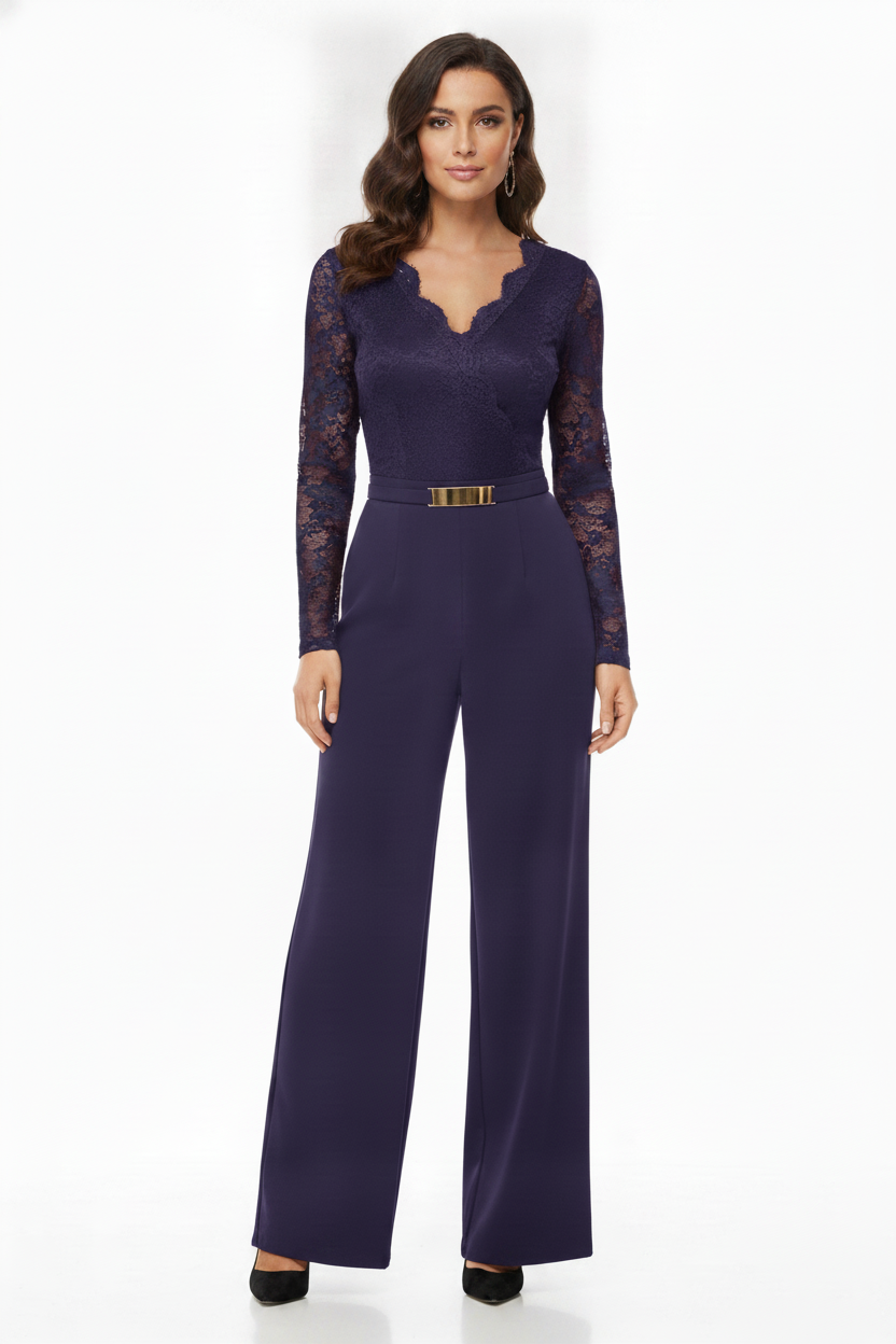 Elegant Professional Women's Jumpsuit with Pockets & Adjustable Straps - Jamota