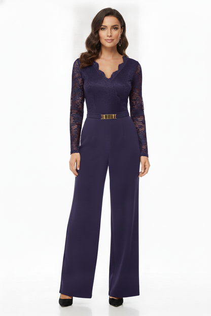 Elegant Professional Women's Jumpsuit with Pockets & Adjustable Straps - Jamota