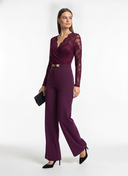 Elegant Professional Women's Jumpsuit with Pockets & Adjustable Straps - Jamota