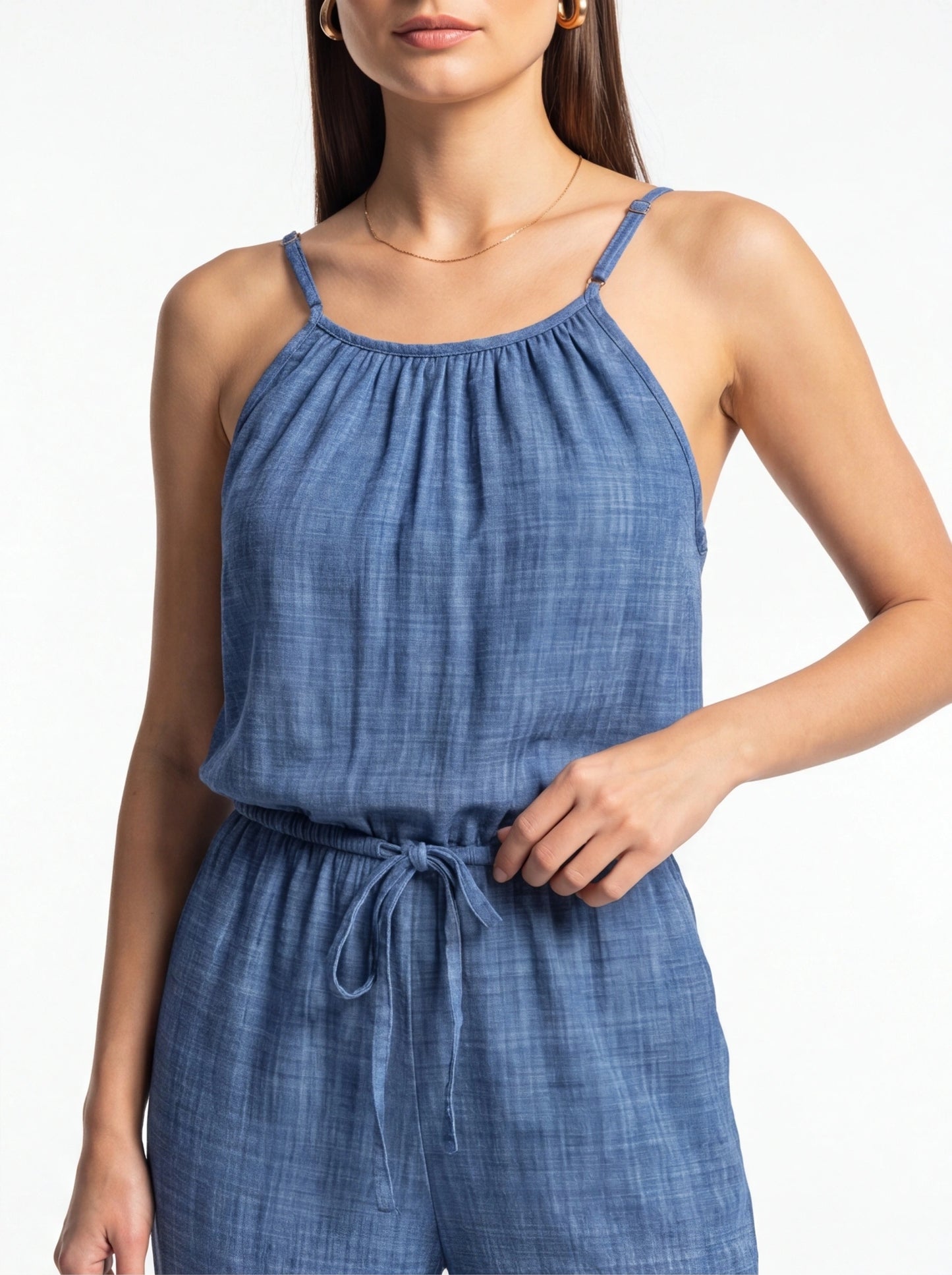 Stylish Lightweight Summer Jumpsuit with Pockets & Adjustable Straps by Jamota One-Pieces Jumpsuits & Rompers
