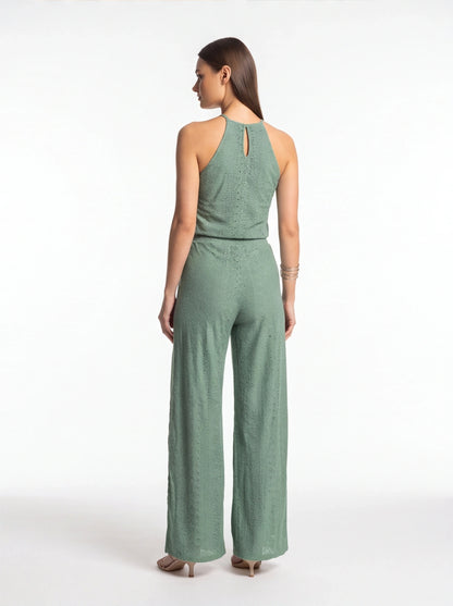 Elegant Textured Two-Piece Vacation Set with Adjustable Waist & Pocket by Jamota Outfit Sets Clothing Sets