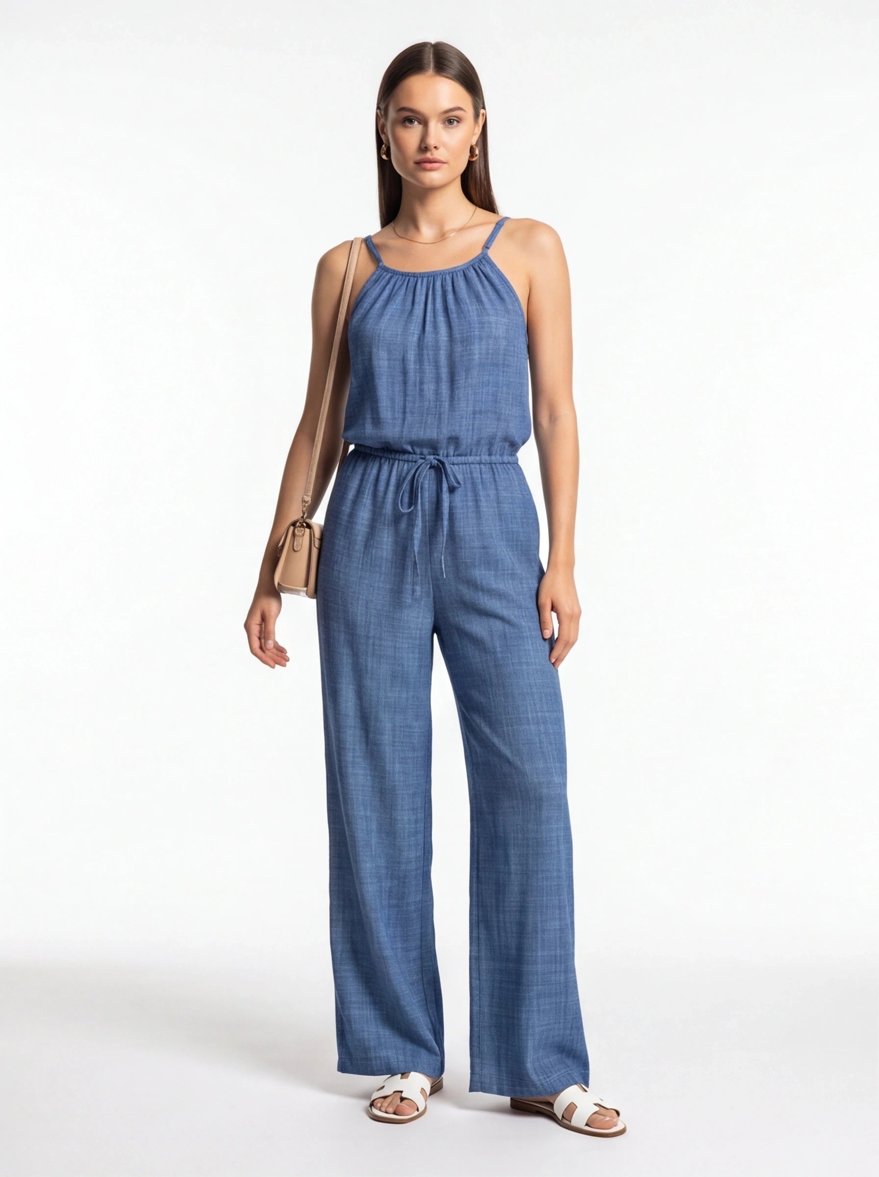 Stylish Lightweight Summer Jumpsuit with Pockets & Adjustable Straps by Jamota One-Pieces Jumpsuits & Rompers