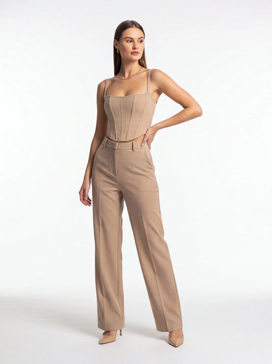 Strapless Sculpted Corset Top with Structured Support - Jamota