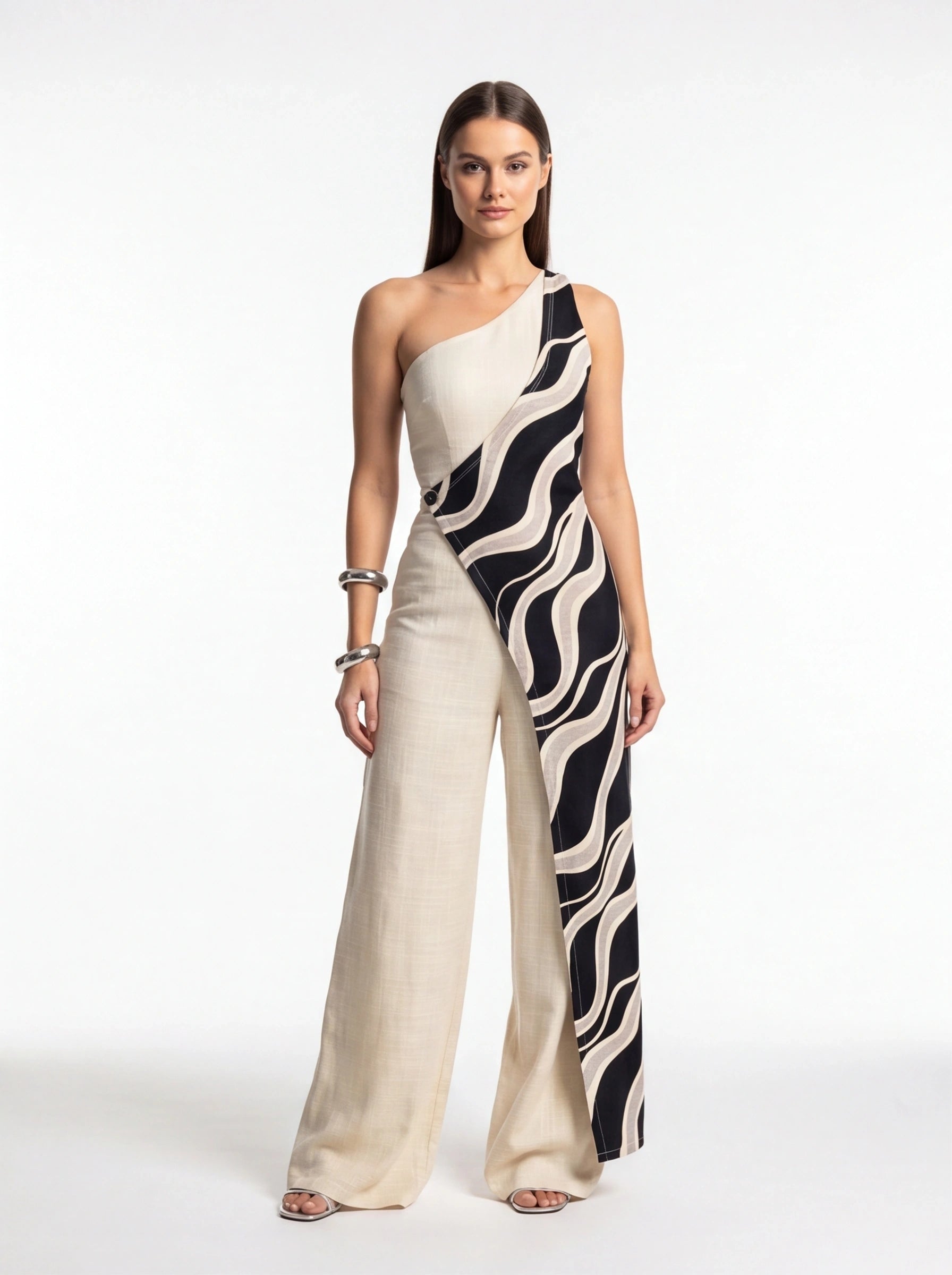 Chic Colorblock Wide-Leg Jumpsuit for Women | Elegant Design, Comforta by Jamota One-Pieces Jumpsuits