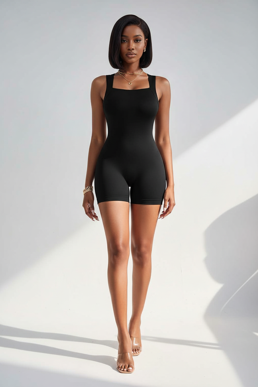 Seamless Bodysuit Tank Top with Built-In Bra by Jamota Bodysuits Bodysuits
