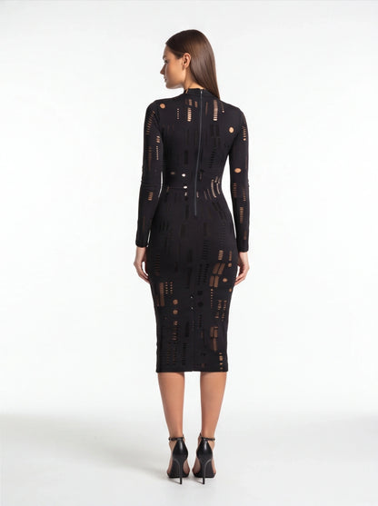 Stylish Bodycon Cocktail Dress with Sleeveless Design and Stretch Fit