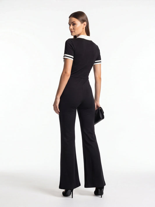 Elegant Flared Leg Jumpsuit for Women | Comfortable Fit & Versatile St - Jamota