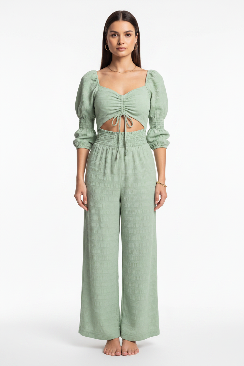 Elegant Wide-Leg Jumpsuit for Women with Pockets & Adjustable Straps by Jamota One-Pieces Jumpsuits