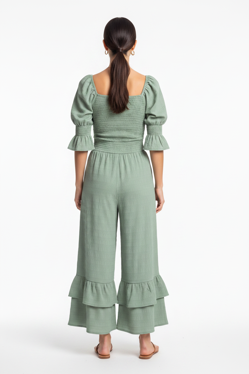 Elegant Wide-Leg Jumpsuit for Women with Pockets & Adjustable Straps by Jamota One-Pieces Jumpsuits