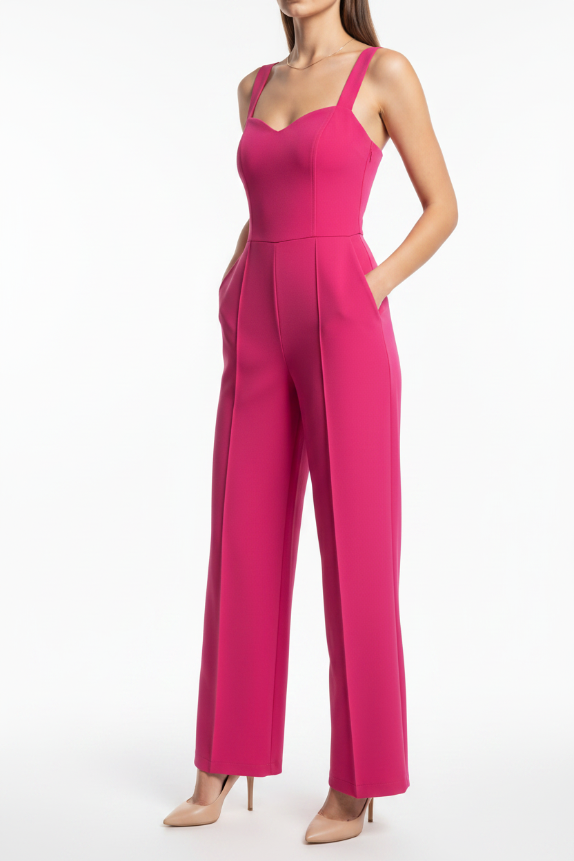 Elegant Black Women's Jumpsuit with Tailored Fit and Pockets by Jamota One-Pieces Women's Jumpsuits