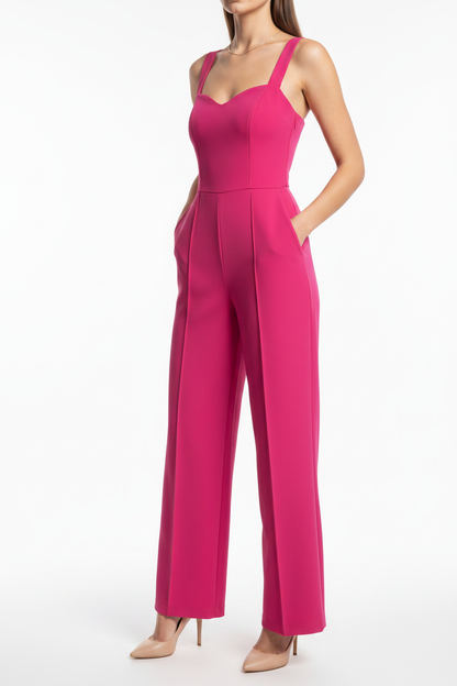 Elegant Black Women's Jumpsuit with Tailored Fit and Pockets by Jamota One-Pieces Women's Jumpsuits
