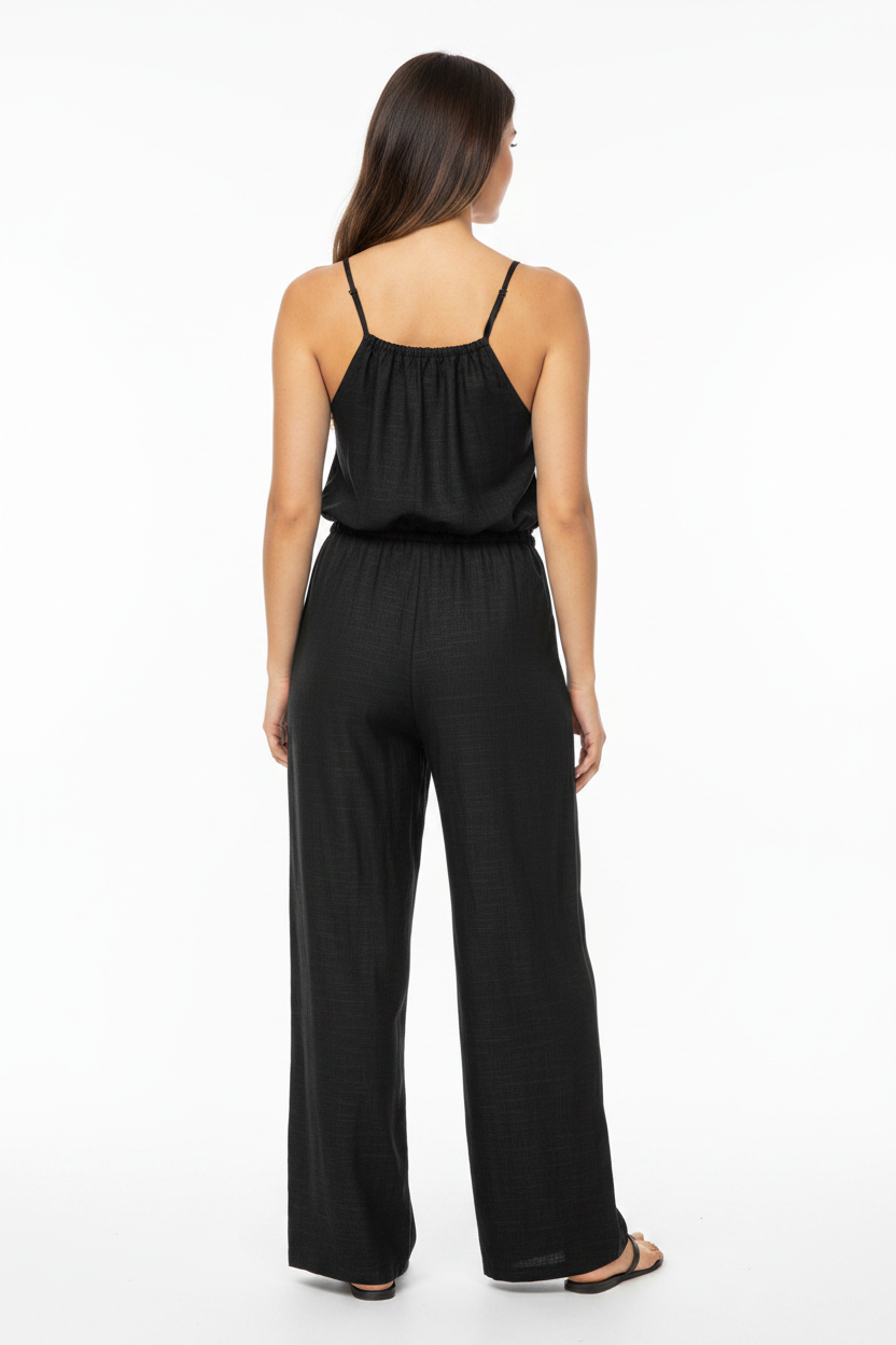 Stylish Lightweight Summer Jumpsuit with Pockets & Adjustable Straps - Jamota