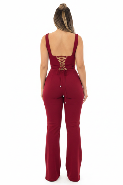 Elegant Black Women's Jumpsuit with Tailored Fit and Pockets - Jamota